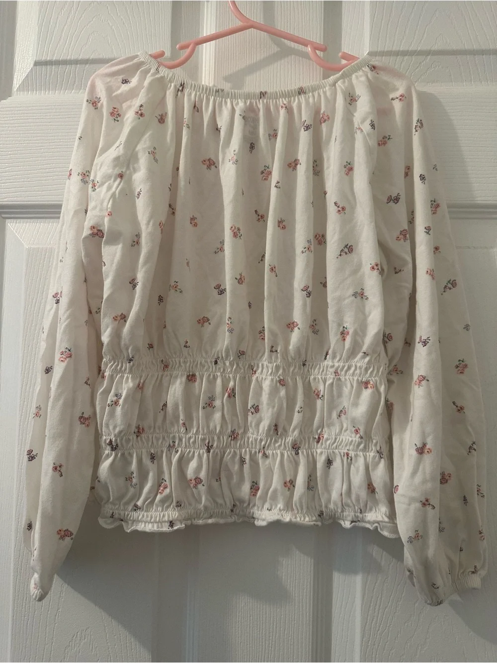 OshKosh B'gosh White Floral Top with Pink Accents